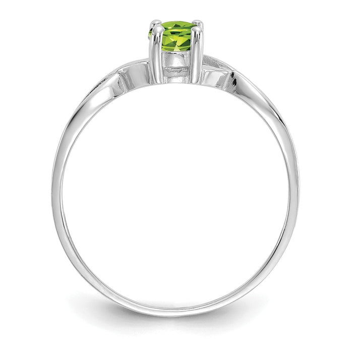 14k White Gold Peridot Birthstone Ring-XBR427