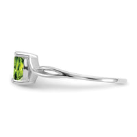 14k White Gold Peridot Birthstone Ring-XBR427