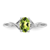 14k White Gold Peridot Birthstone Ring-XBR427