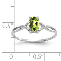 14k White Gold Peridot Birthstone Ring-XBR427