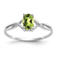 14k White Gold Peridot Birthstone Ring-XBR427