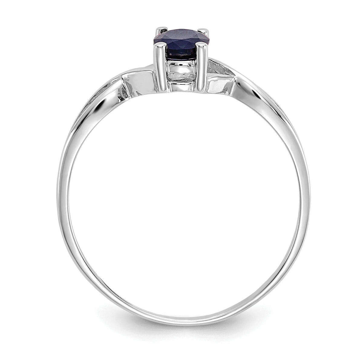 14k White Gold Sapphire Birthstone Ring-XBR428
