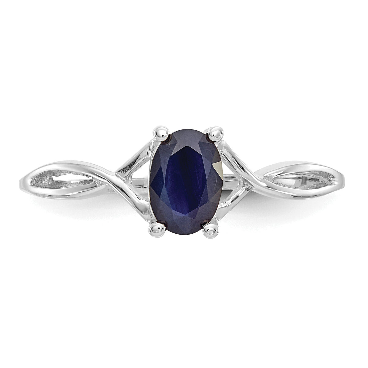 14k White Gold Sapphire Birthstone Ring-XBR428