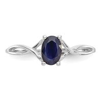 14k White Gold Sapphire Birthstone Ring-XBR428