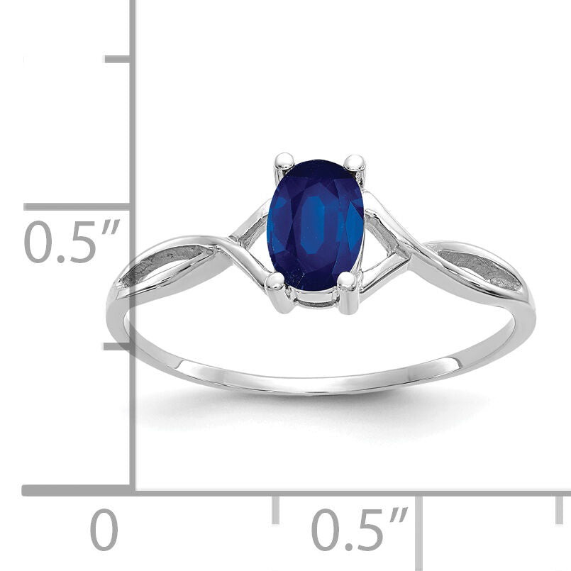 14k White Gold Sapphire Birthstone Ring-XBR428