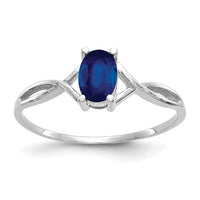 14k White Gold Sapphire Birthstone Ring-XBR428