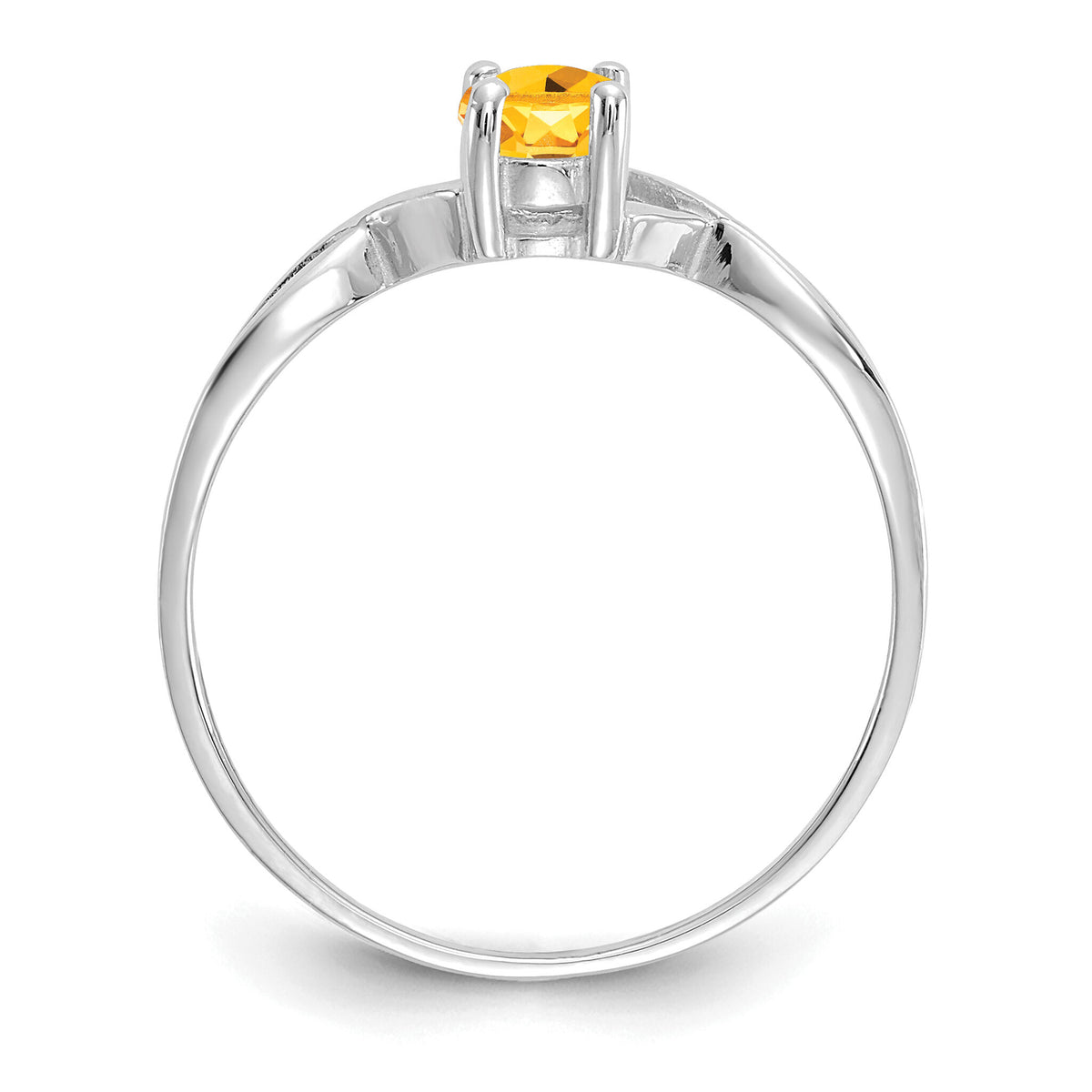 14k White Gold Citrine Birthstone Ring-XBR430