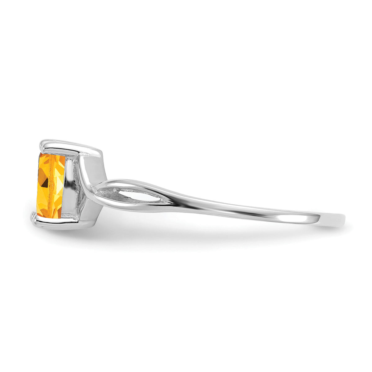 14k White Gold Citrine Birthstone Ring-XBR430