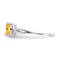 14k White Gold Citrine Birthstone Ring-XBR430