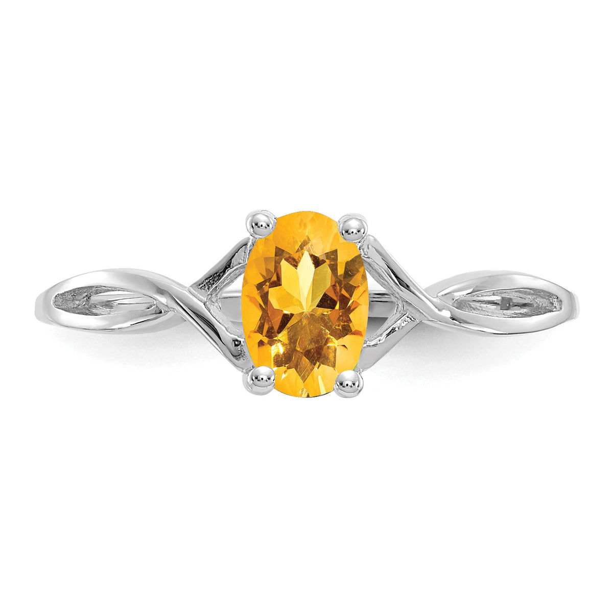 14k White Gold Citrine Birthstone Ring-XBR430