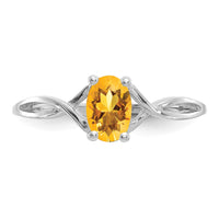 14k White Gold Citrine Birthstone Ring-XBR430