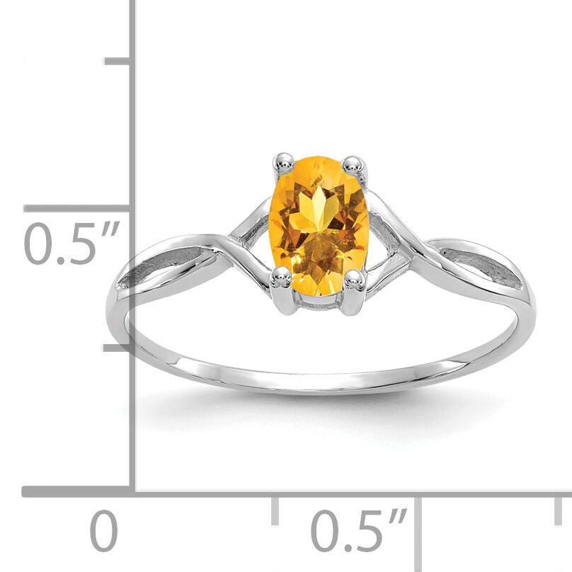 14k White Gold Citrine Birthstone Ring-XBR430