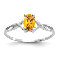 14k White Gold Citrine Birthstone Ring-XBR430