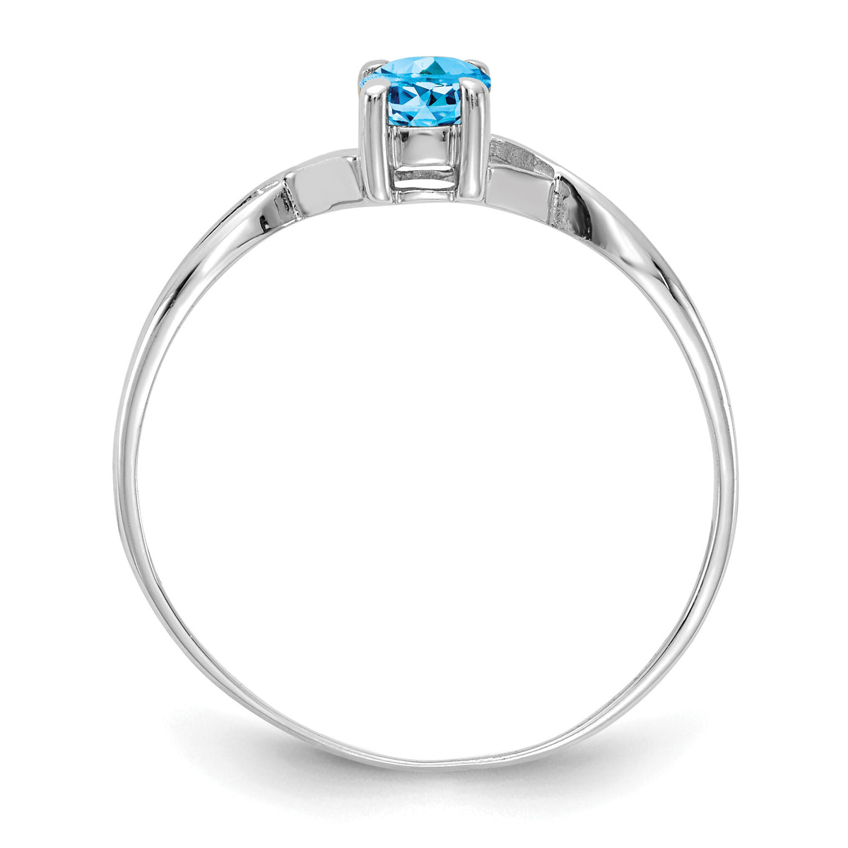 14k White Gold Blue Topaz Birthstone Ring-XBR431