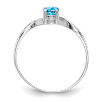 14k White Gold Blue Topaz Birthstone Ring-XBR431