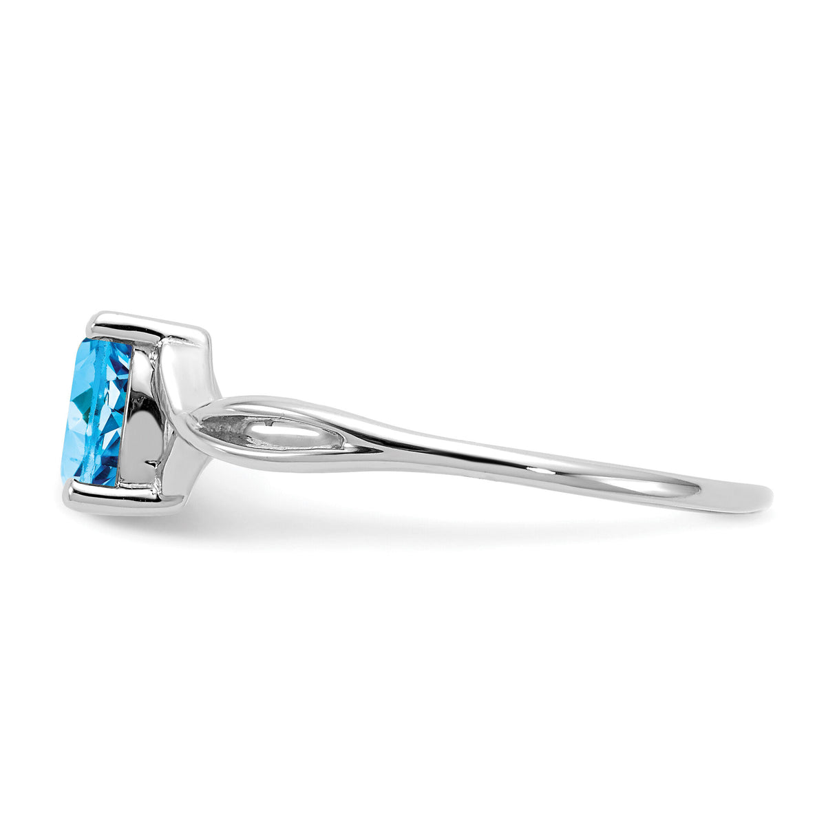 14k White Gold Blue Topaz Birthstone Ring-XBR431
