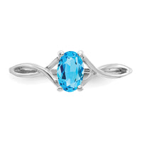 14k White Gold Blue Topaz Birthstone Ring-XBR431