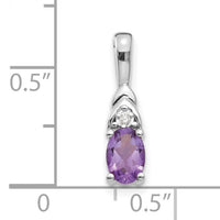 14k White Gold Amethyst and Diamond Pendant-XBS229