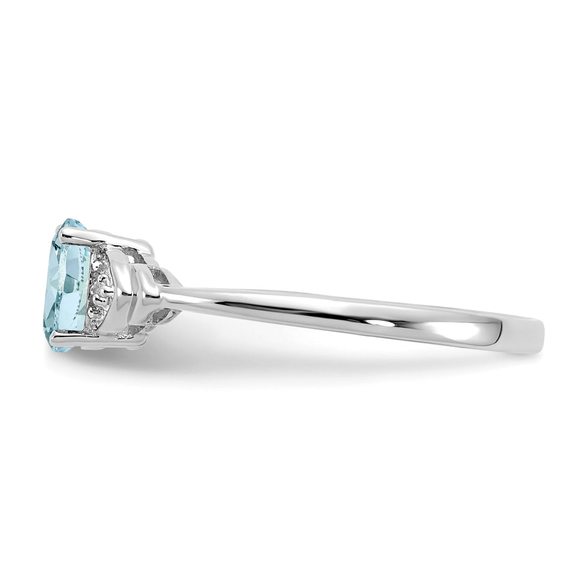14k White Gold Aquamarine and Diamond Ring-XBS230