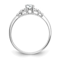 14k White Gold White Topaz and Diamond Ring-XBS231