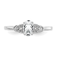 14k White Gold White Topaz and Diamond Ring-XBS231