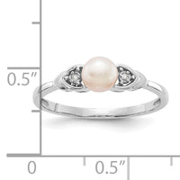 14k White Gold FW Cultured Pearl and Diamond Ring-XBS233