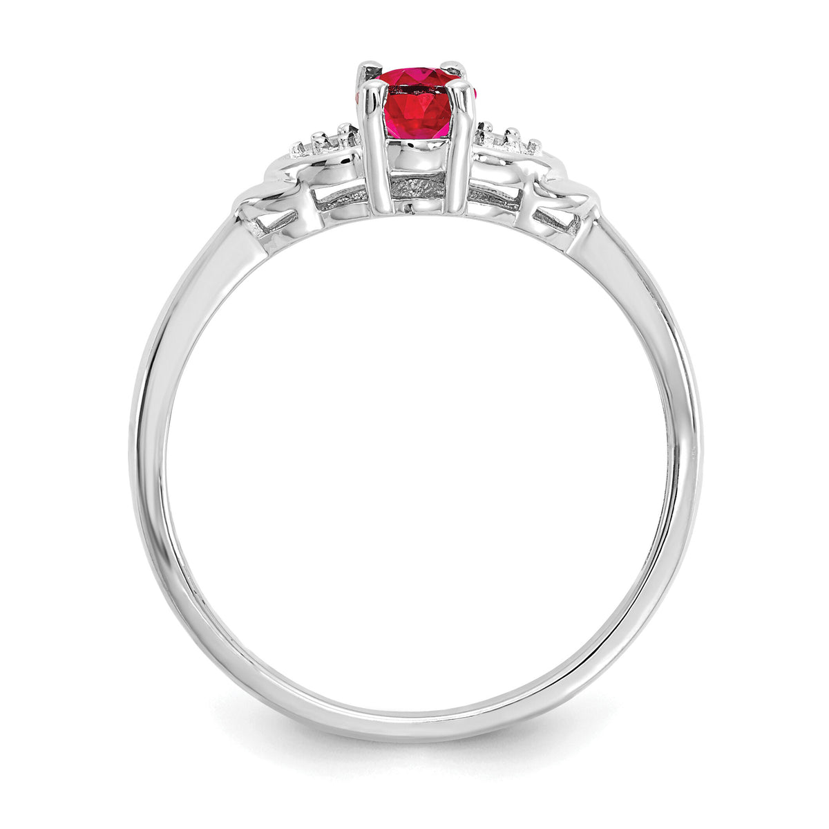 14k White Gold Ruby and Diamond Ring-XBS234