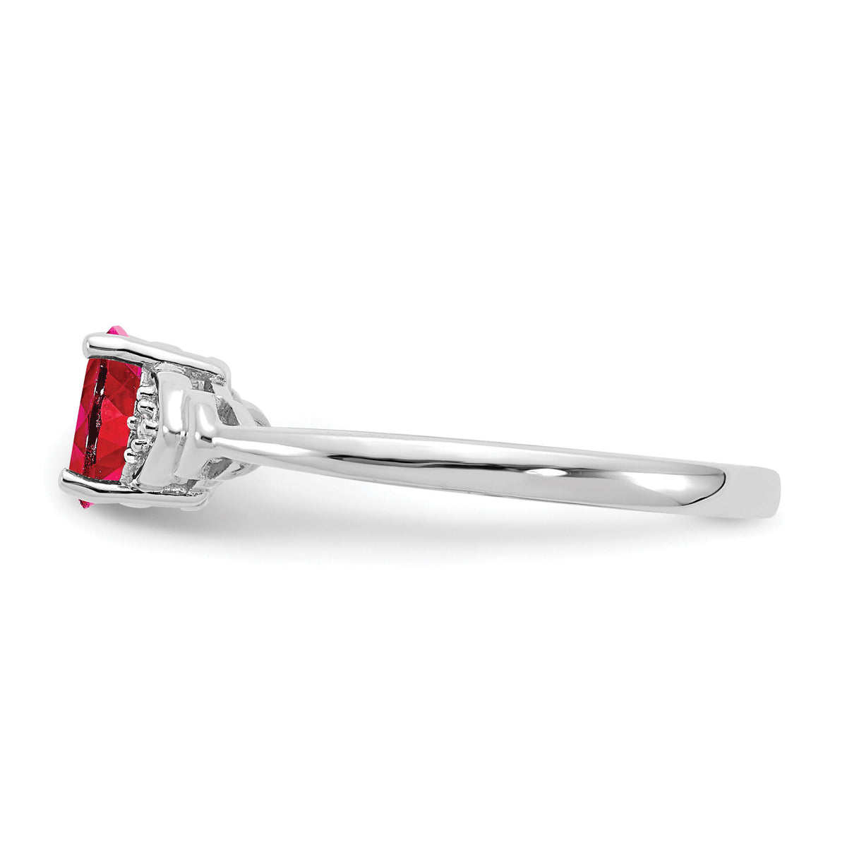 14k White Gold Ruby and Diamond Ring-XBS234