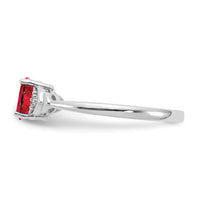 14k White Gold Ruby and Diamond Ring-XBS234