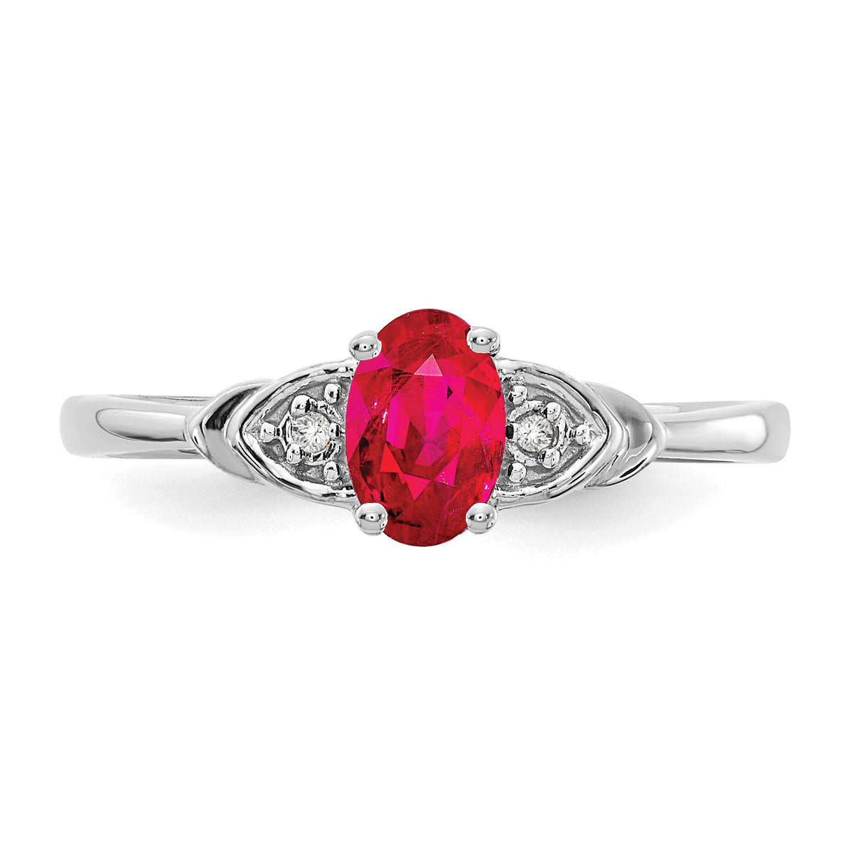 14k White Gold Ruby and Diamond Ring-XBS234