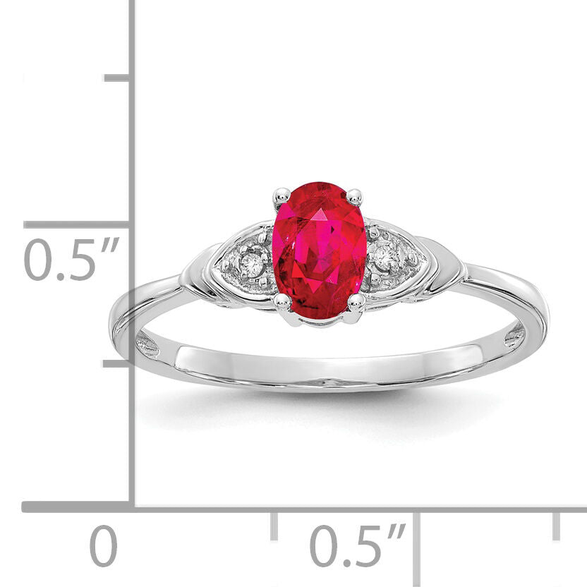 14k White Gold Ruby and Diamond Ring-XBS234
