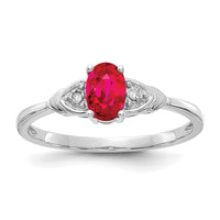 14k White Gold Ruby and Diamond Ring-XBS234