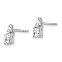 14k White Gold White Topaz and Diamond Post Earrings-XBS236