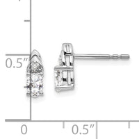 14k White Gold White Topaz and Diamond Post Earrings-XBS236