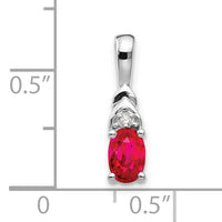 14k White Gold Ruby and Diamond Pendant-XBS244