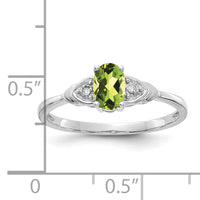 14k White Gold Peridot and Diamond Ring-XBS245