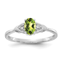 14k White Gold Peridot and Diamond Ring-XBS245