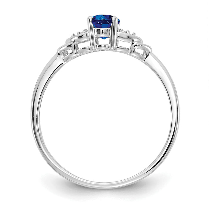 14k White Gold Sapphire and Diamond Ring-XBS246