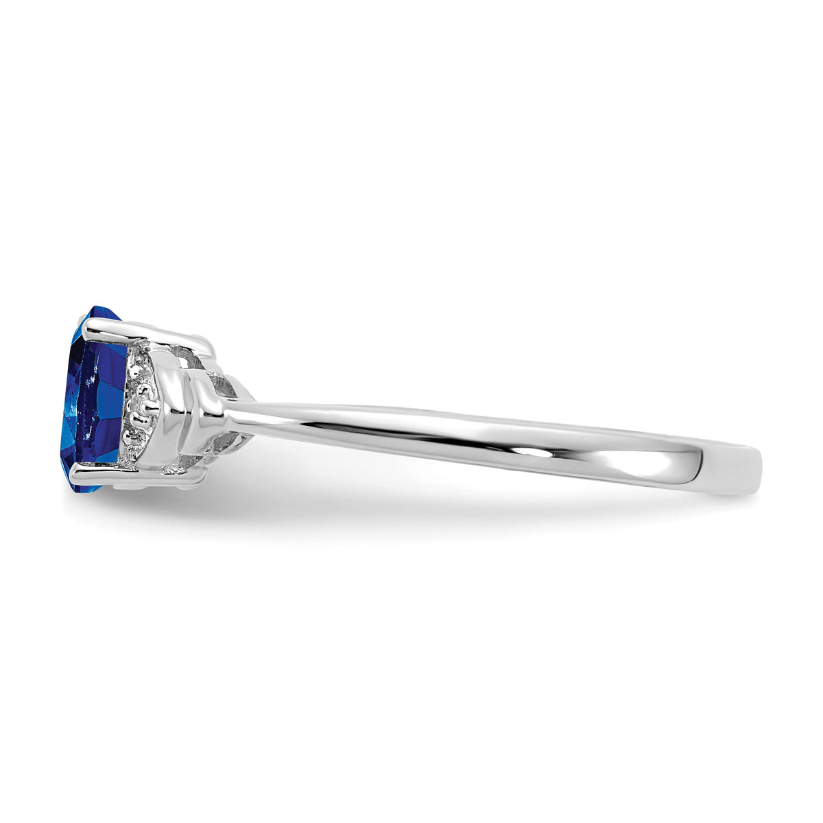 14k White Gold Sapphire and Diamond Ring-XBS246