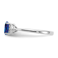 14k White Gold Sapphire and Diamond Ring-XBS246