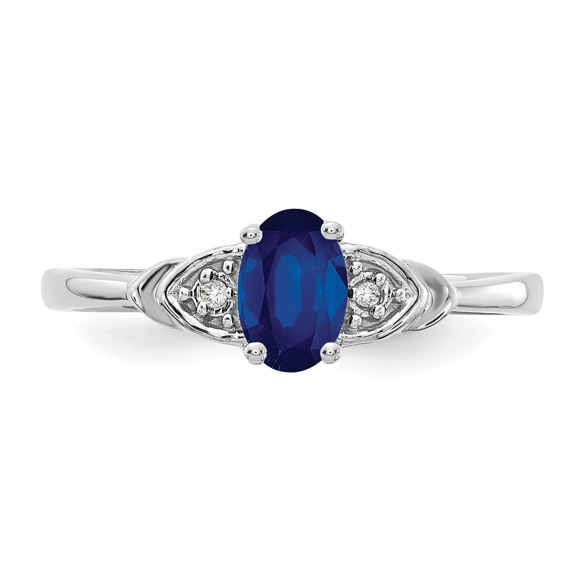 14k White Gold Sapphire and Diamond Ring-XBS246