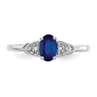 14k White Gold Sapphire and Diamond Ring-XBS246