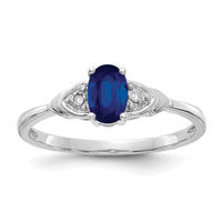 14k White Gold Sapphire and Diamond Ring-XBS246