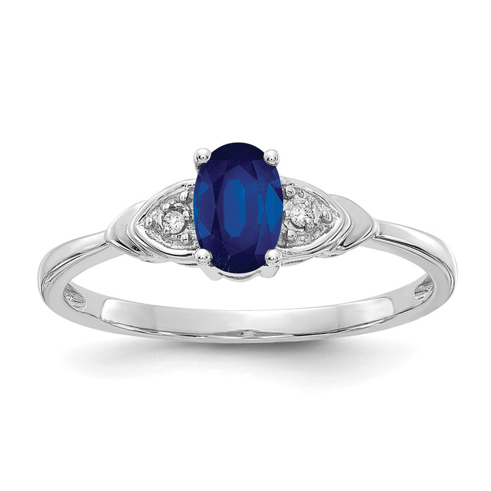 14k White Gold Sapphire and Diamond Ring-XBS246