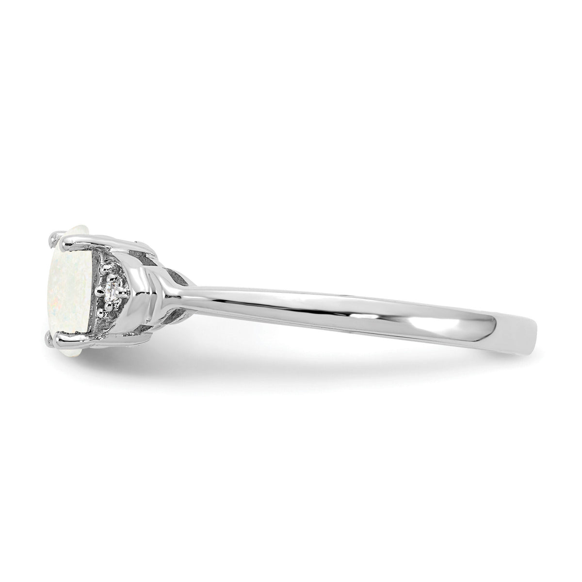 14k White Gold Opal and Diamond Ring-XBS247