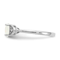 14k White Gold Opal and Diamond Ring-XBS247