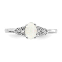 14k White Gold Opal and Diamond Ring-XBS247
