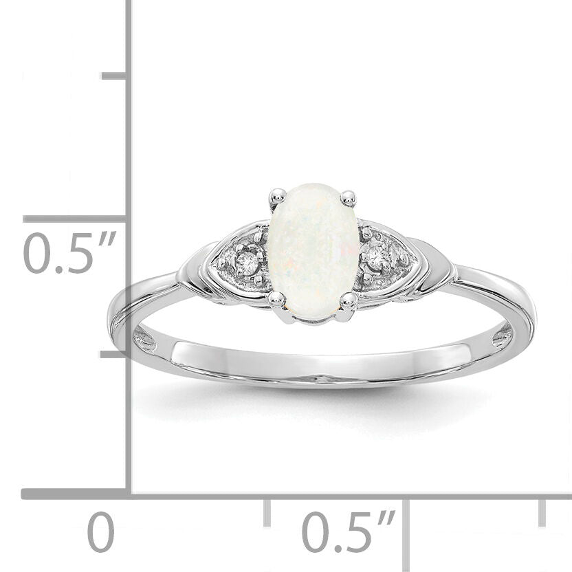 14k White Gold Opal and Diamond Ring-XBS247