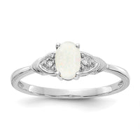14k White Gold Opal and Diamond Ring-XBS247