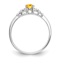 14k White Gold Citrine and Diamond Ring-XBS248